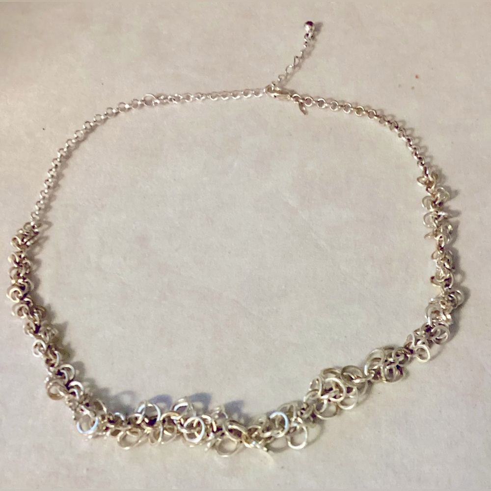 Avon Vintage Silver Circles Choker Necklace, 15”-18”